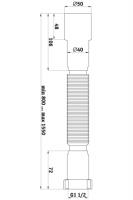 K116 Гибкая труба 1 1/2x40/50 удлиненная
