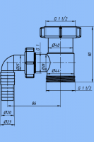 M110 Отвод стиральной машины 1 1/2x1 1/2