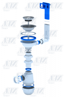 А0145 Сифон Ани Грот 3 1/2"x40 с переливом для мойки