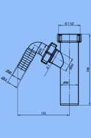 M140 Отвод стиральной машины 1 1/2x40
