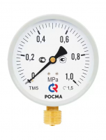Общетехнический манометр РОСМА ТМ-510Р.00 Модель 2 (0-1МПа) G1/2.Кл. точн. 1,5 радиальное присоединение